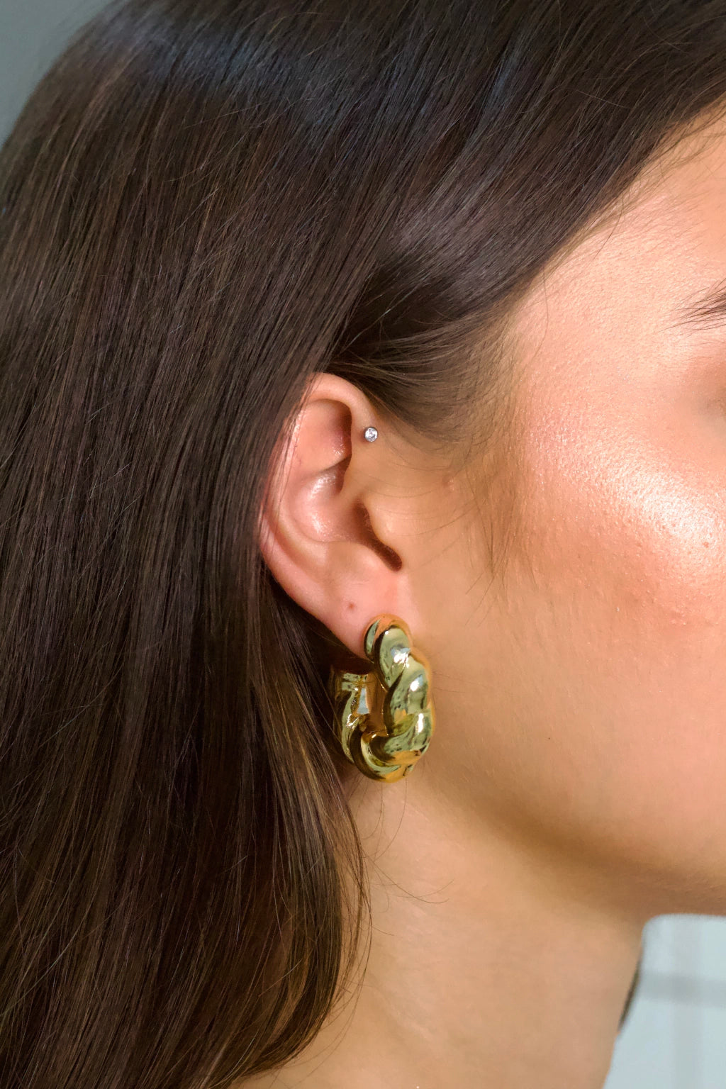 Argola Croissant Semijoia