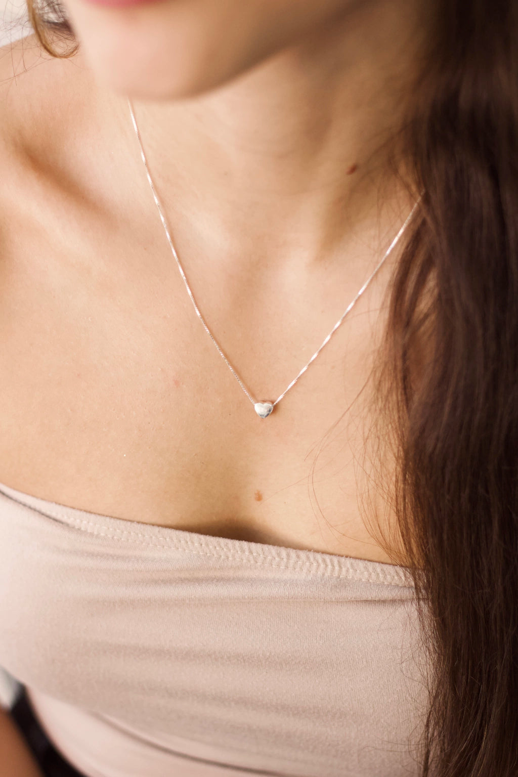 Colar Mini Coração Transpassado Prata 925