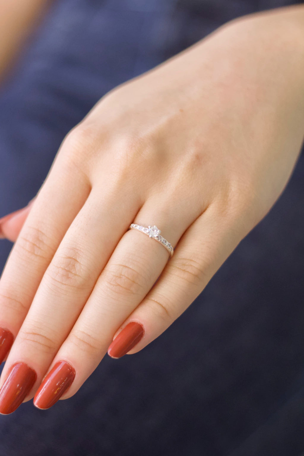 Anel Solitário Pedra Alta Prata 925