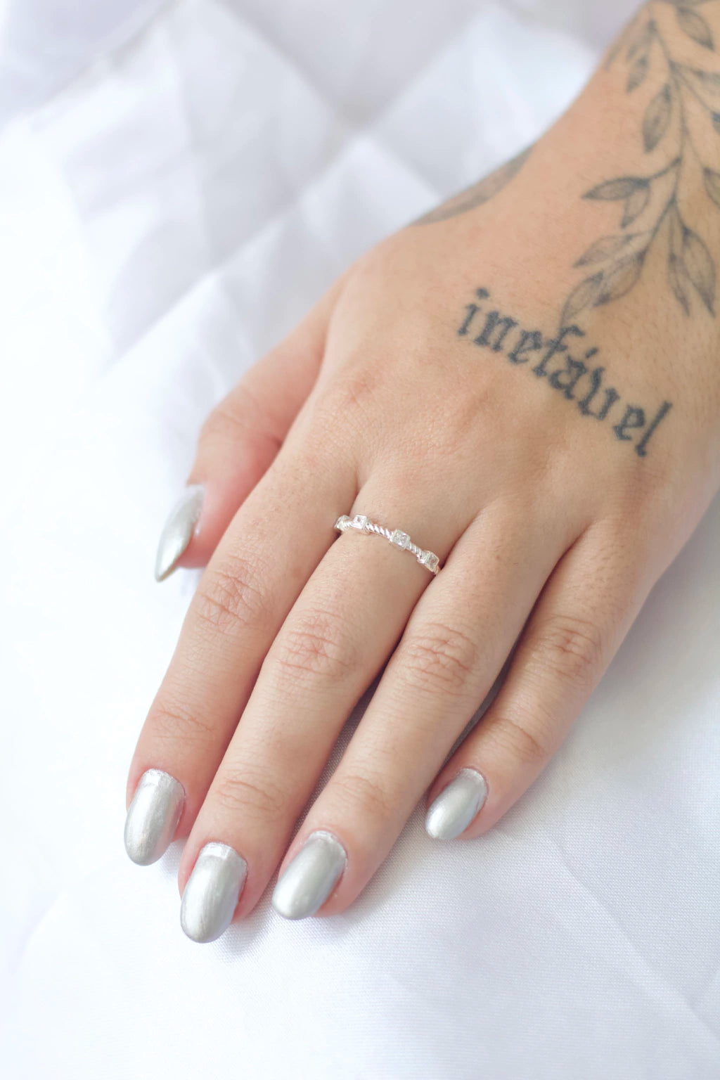 Anel Quadrados Prata 925