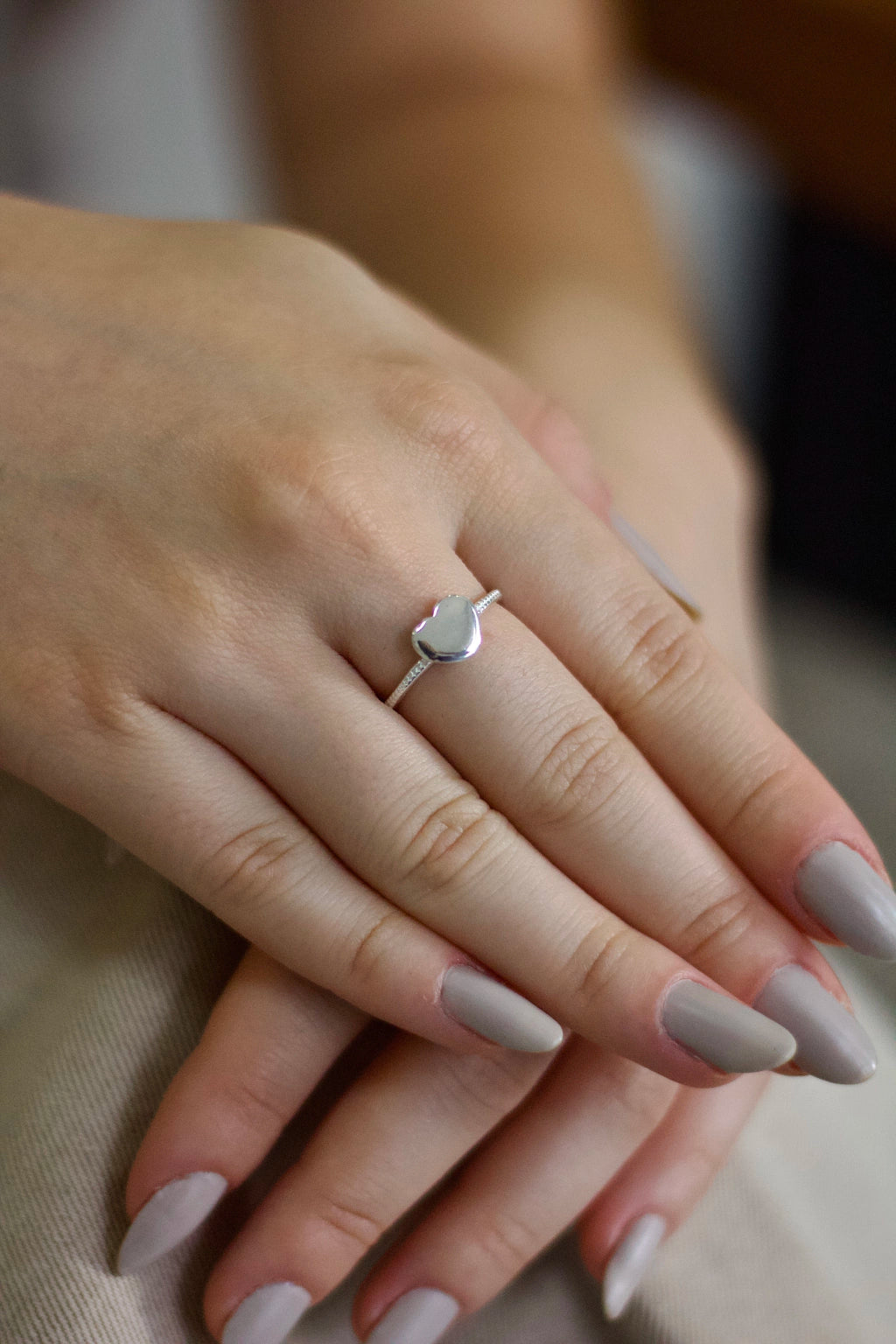 Anel Coração Chapado Aro Detalhado