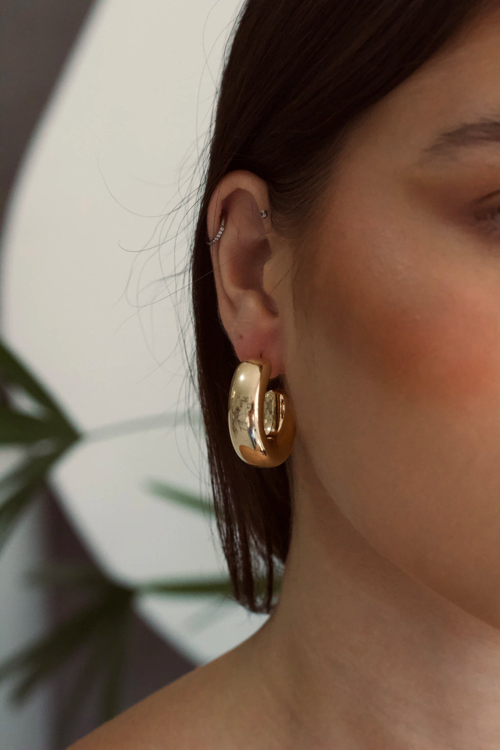 Argola Tubo Disco Robusto Semijoia