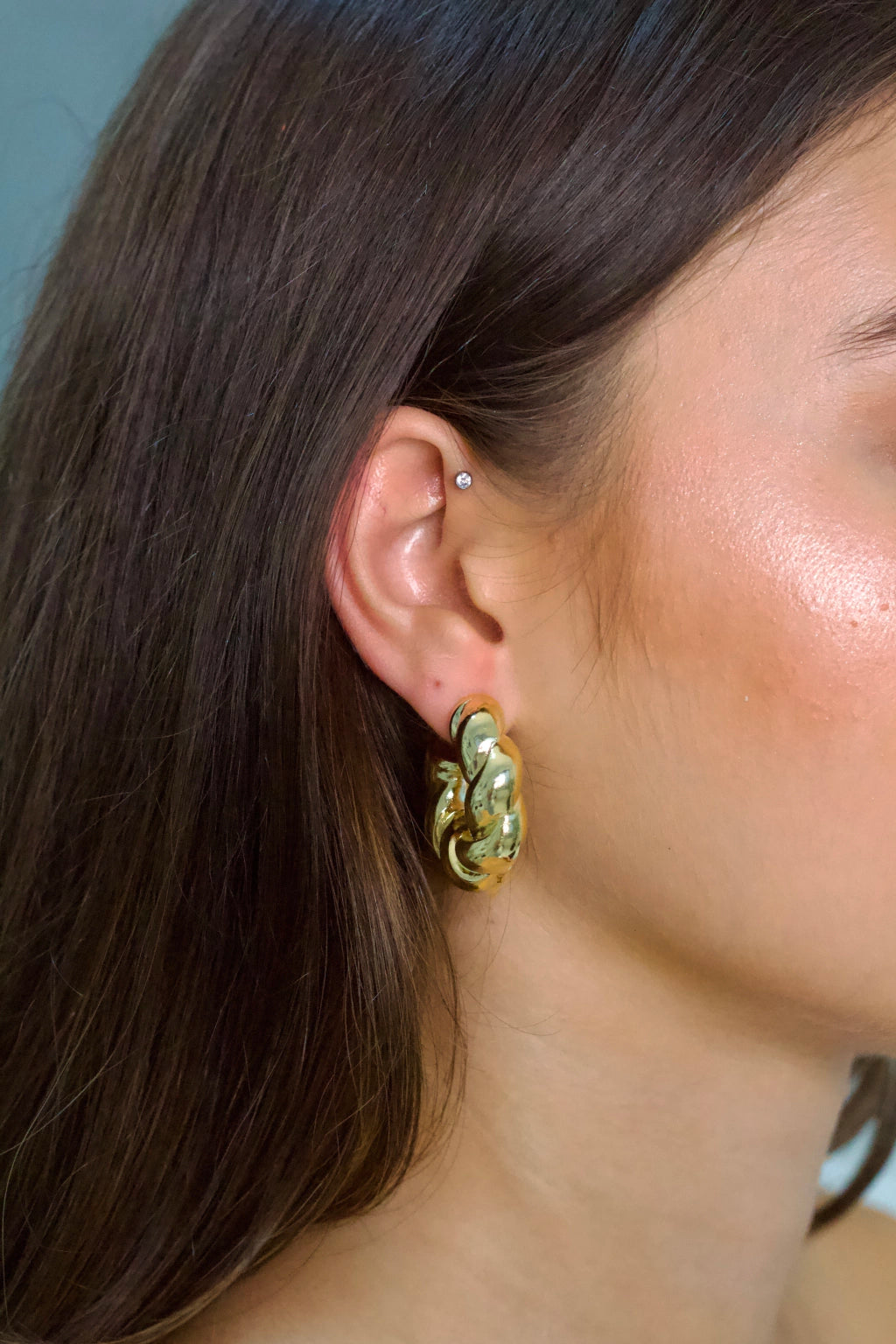 Argola Croissant Semijoia