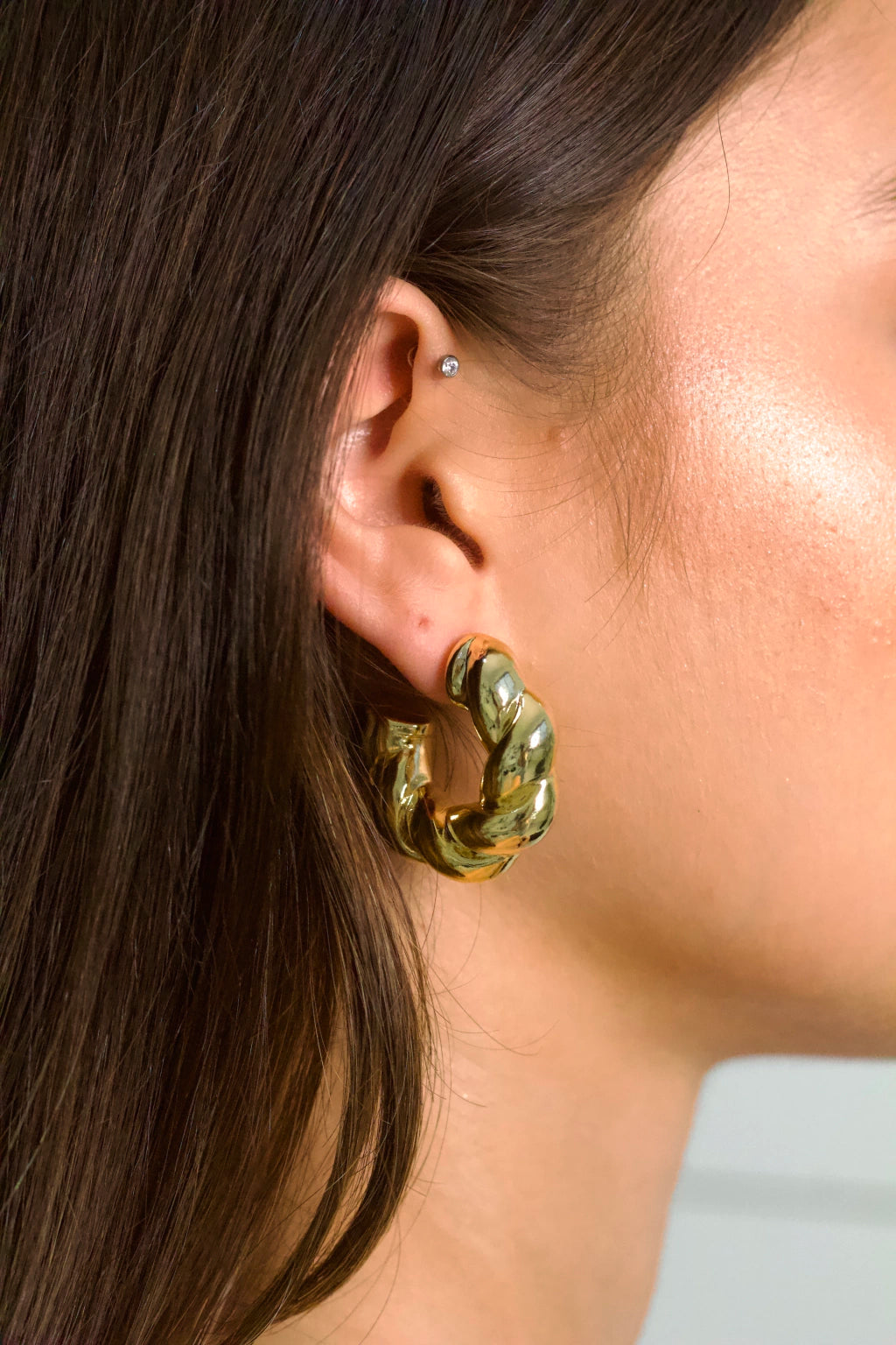 Argola Croissant Semijoia