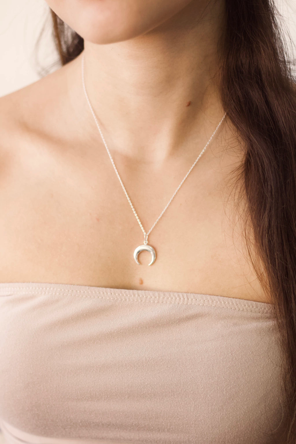 Colar Meia Lua Prata 925