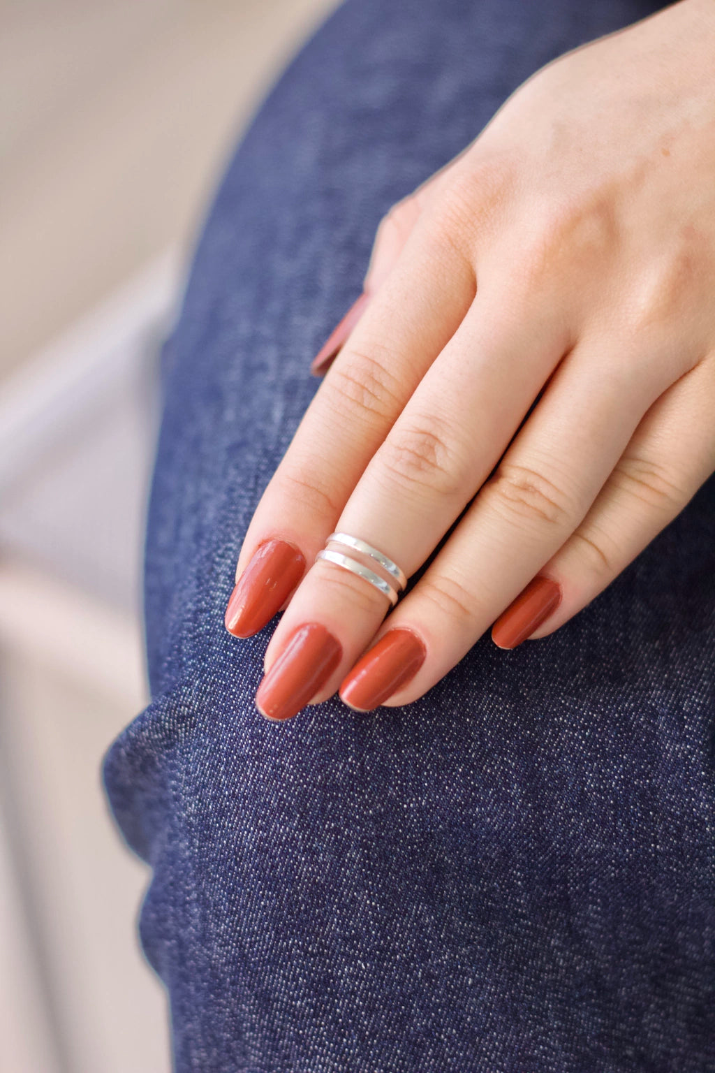 Anel Falange Regulável Aro Duplo Prata 925