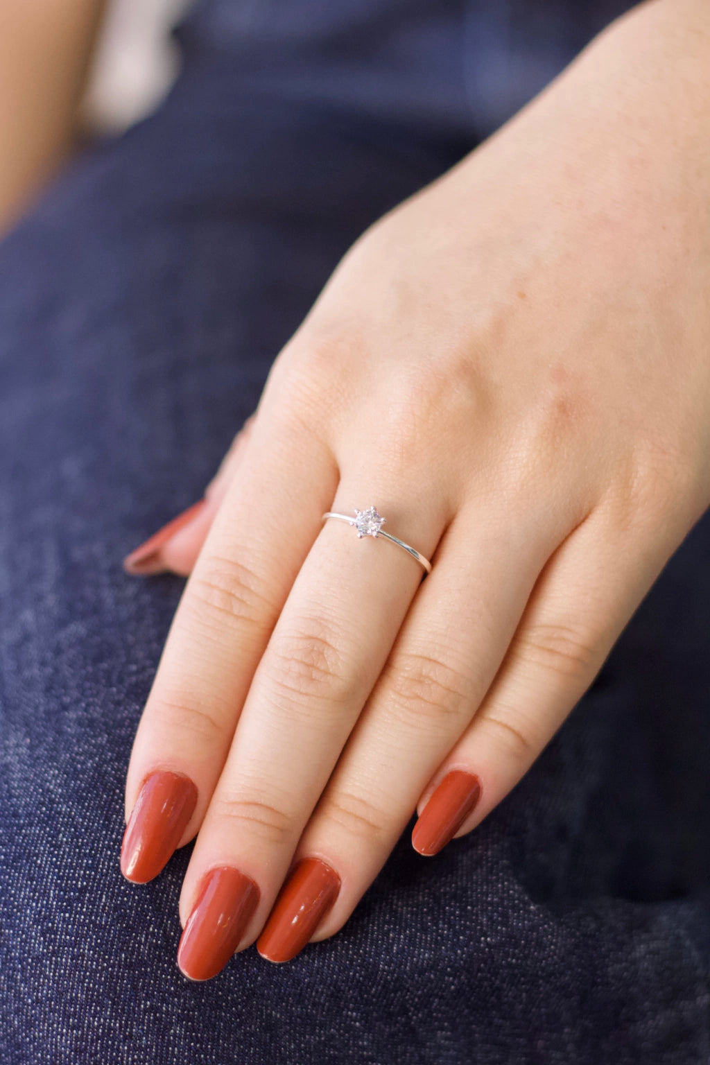 Anel Solitário Clássico Prata 925