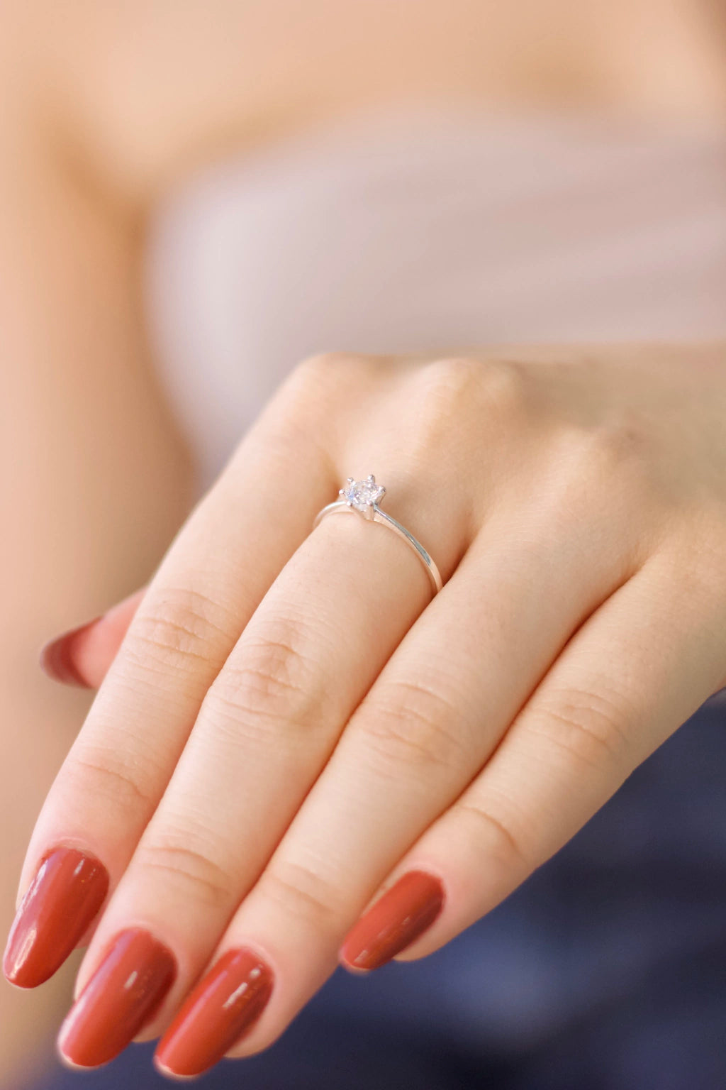 Anel Solitário Clássico Prata 925