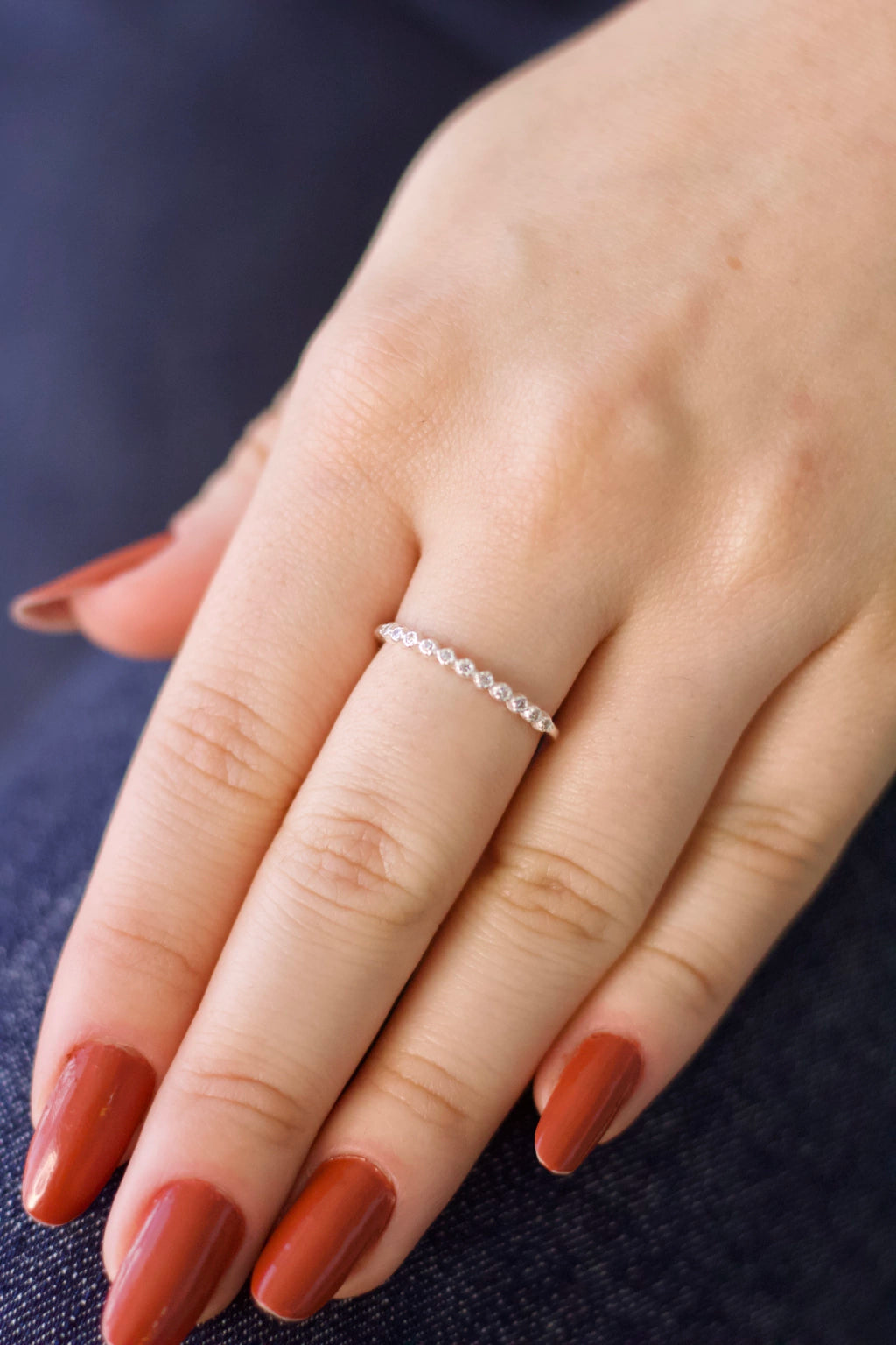 Anel Aparador Bolinhas Cravejadas Prata 925