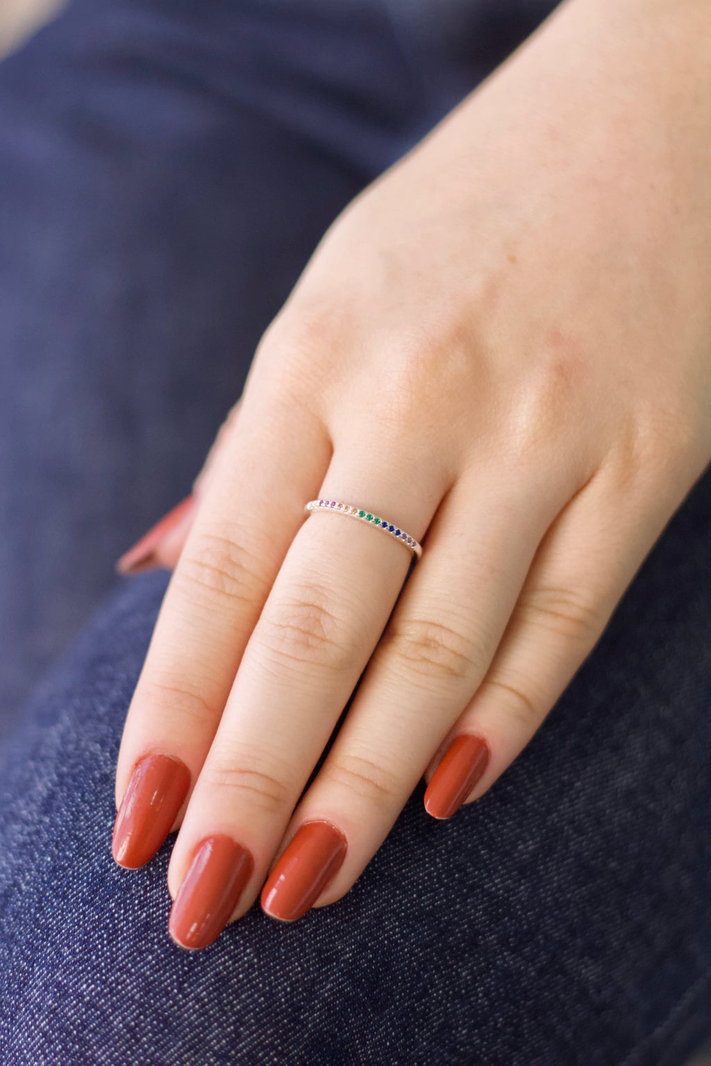 Anel Aparador Colorido Prata 925