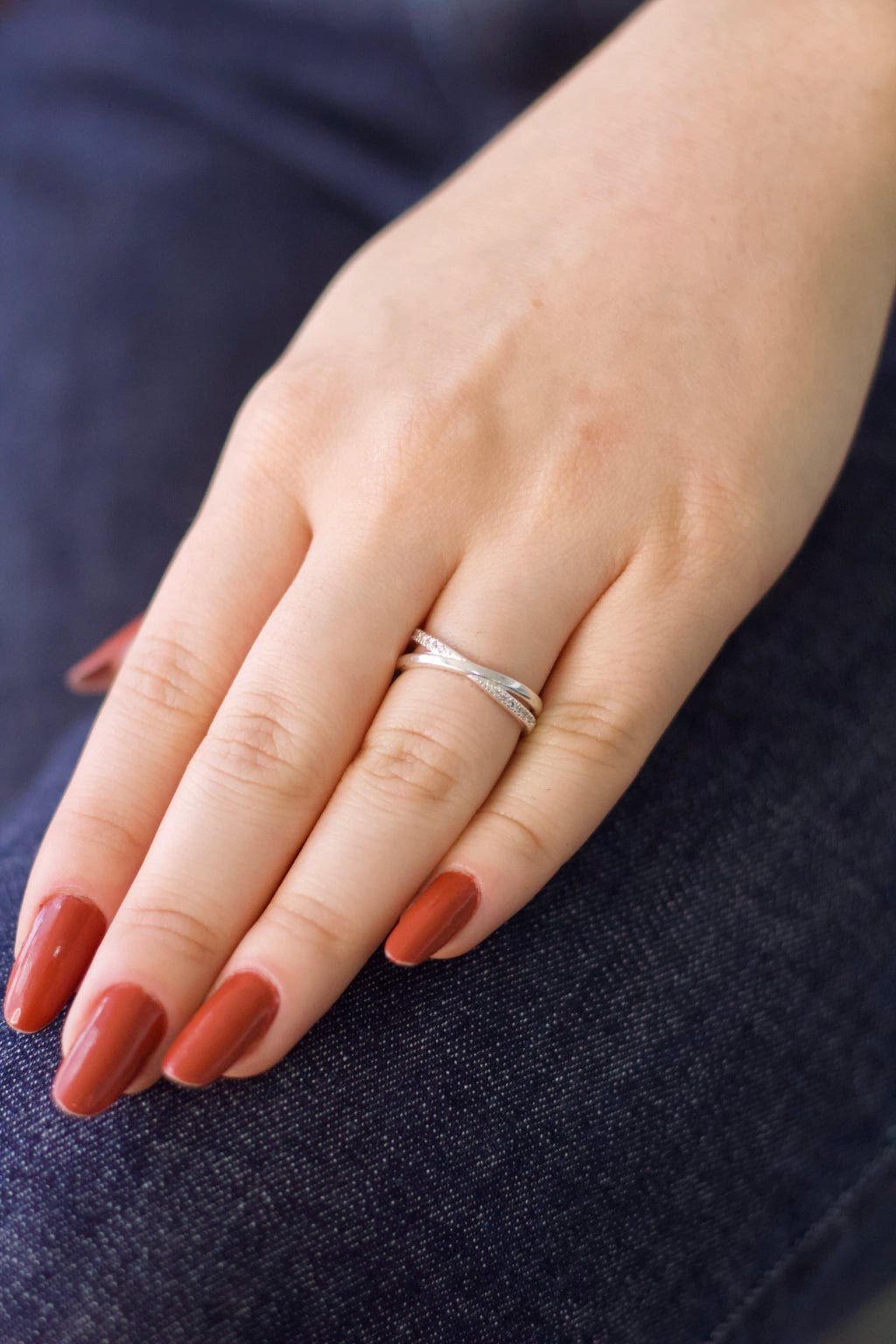 Anel Cruzado Cravejado Prata 925