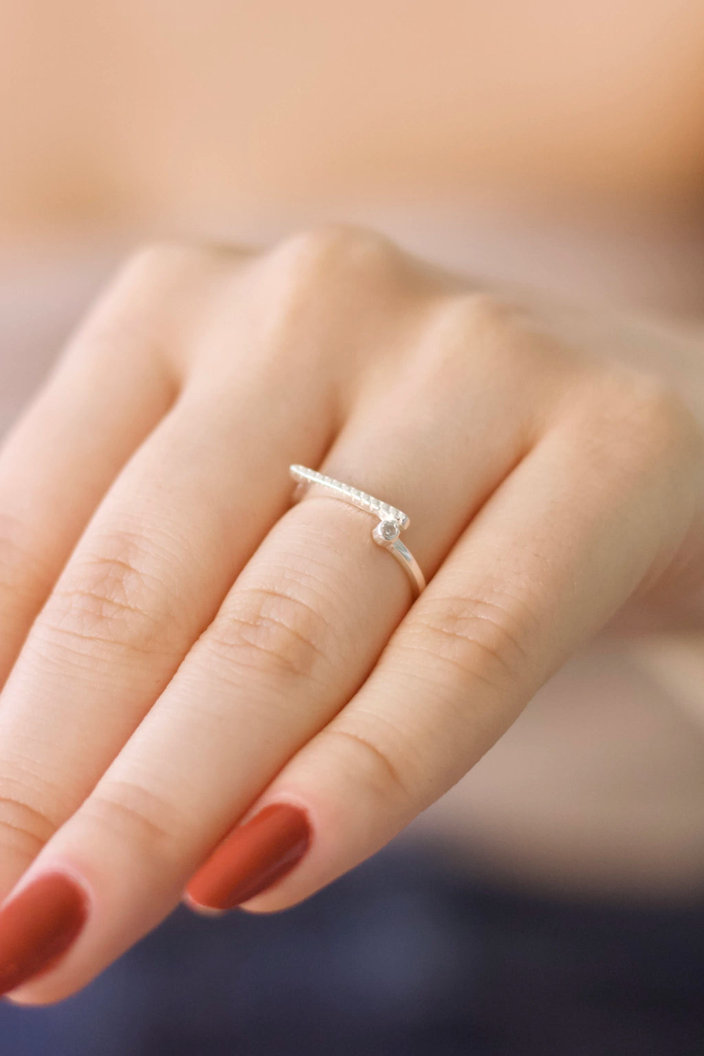 Anel Quadrado Com Zircônia Prata 925