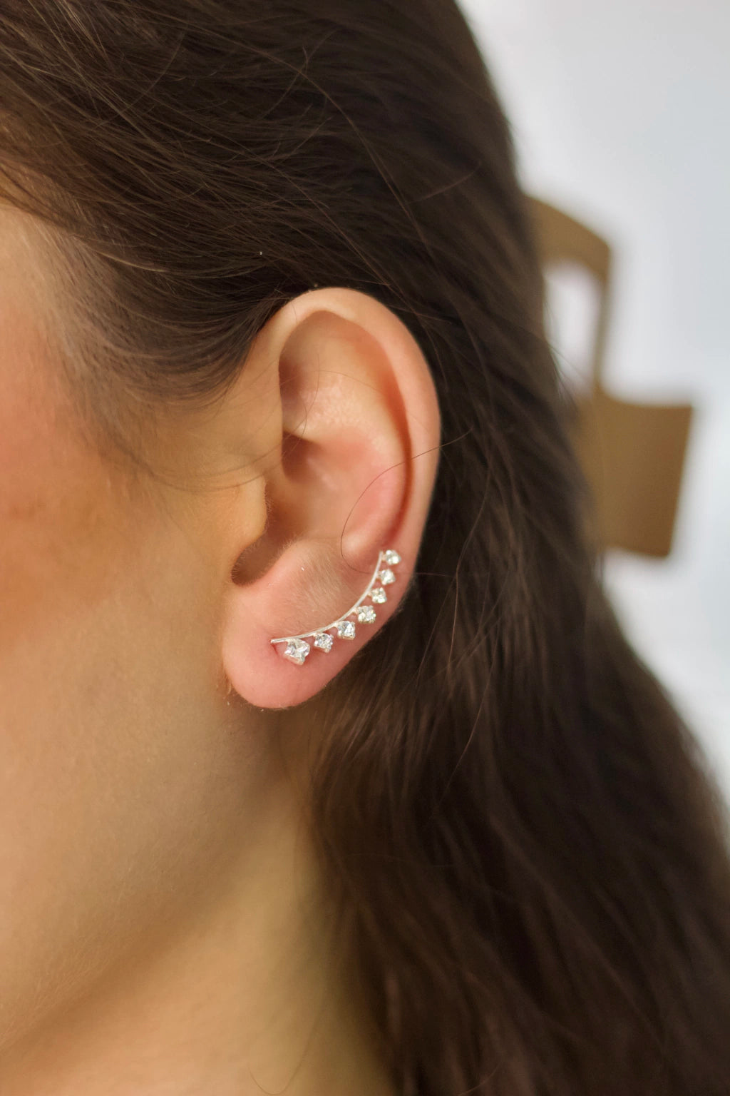 Brinco Earcuff Zircônias Prata 925