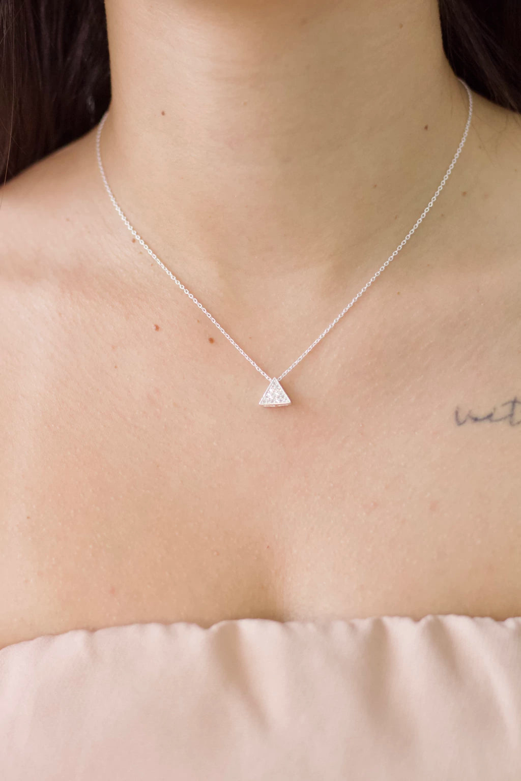 Colar Triângulo Cravejado Prata 925