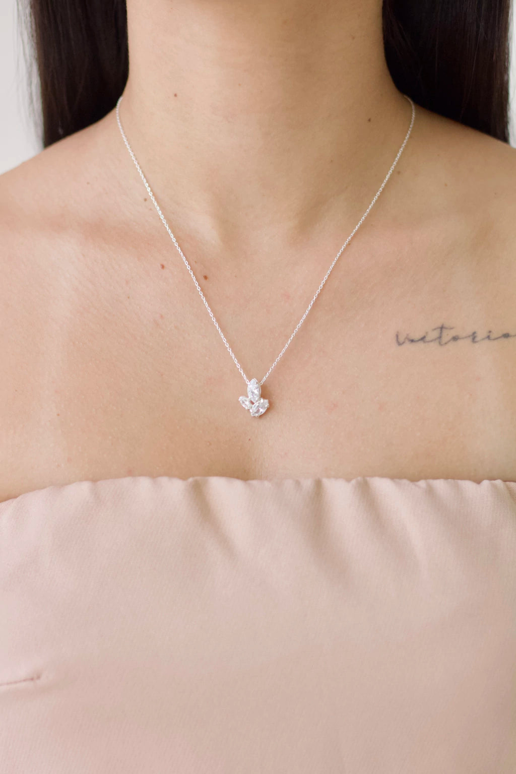 Colar Três Pedras Prata 925